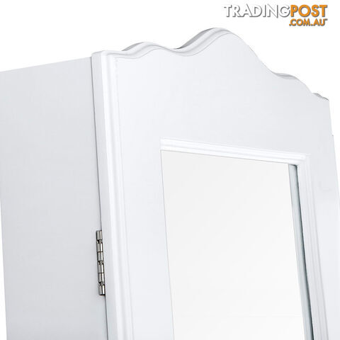 Mirror Jewellery Cabinet Storage 150cm White