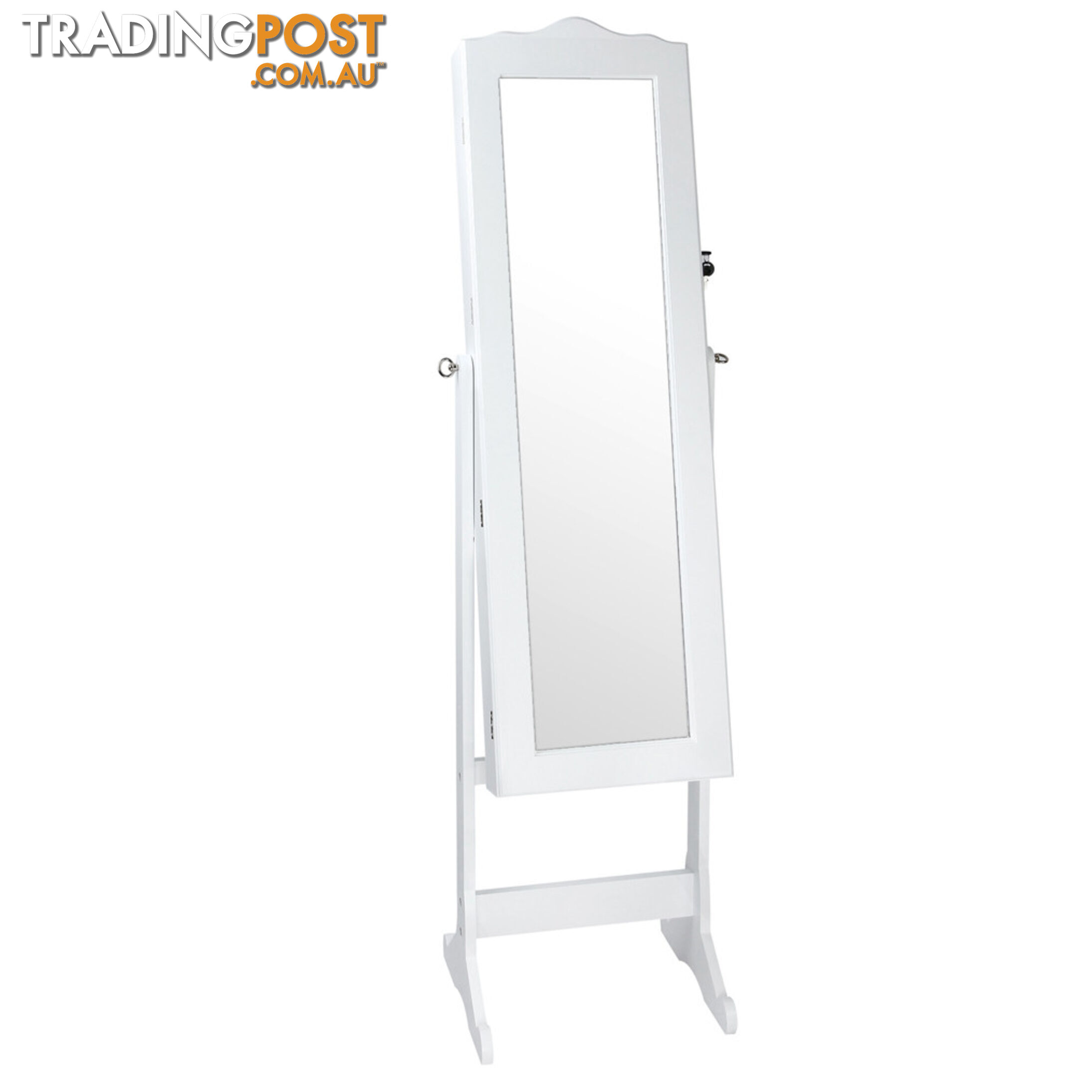 Mirror Jewellery Cabinet Storage 150cm White