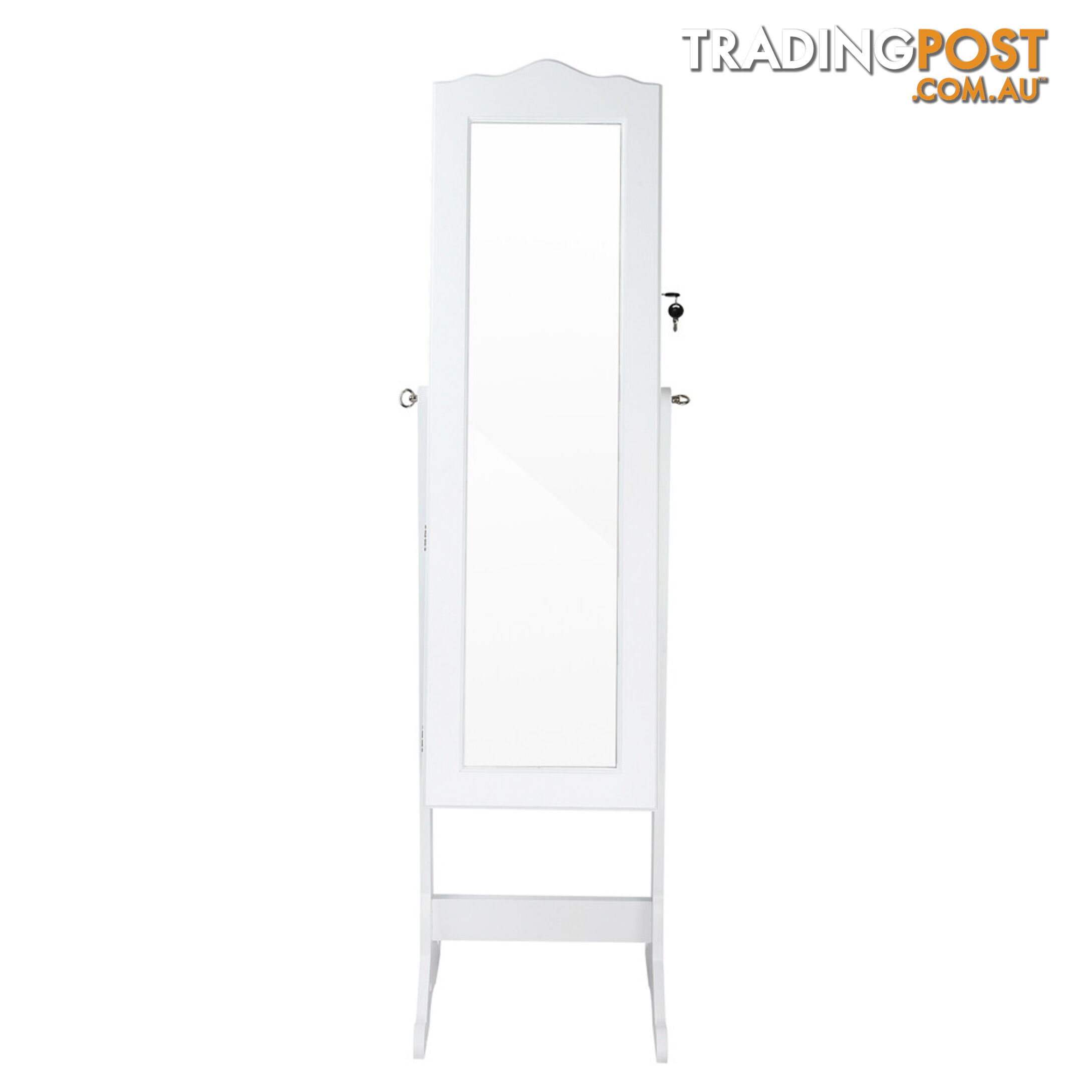 Mirror Jewellery Cabinet Storage 150cm White