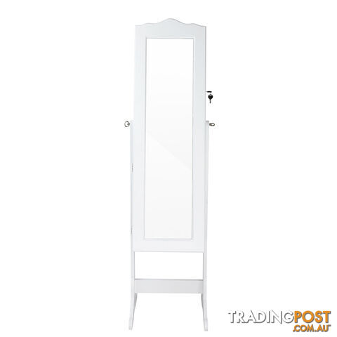 Mirror Jewellery Cabinet Storage 150cm White