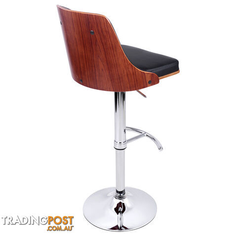 PU Leather Wooden Kitchen Bar Stool Black