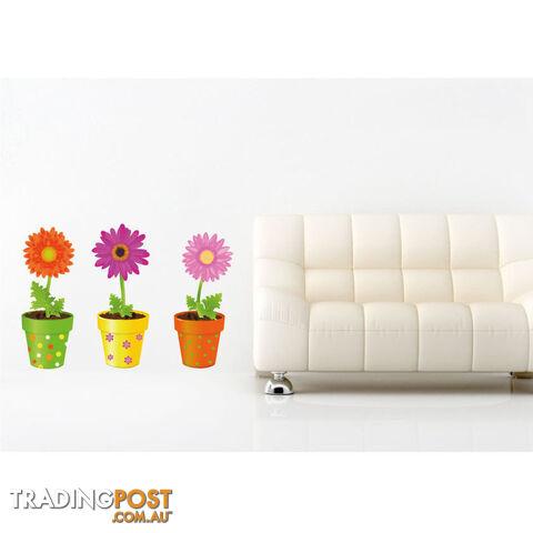 Large Size Flower Pot Wall Stickers - Totally Movable - photo 4 of 4