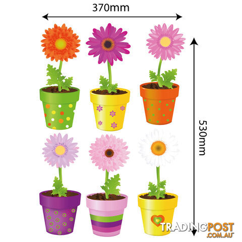 Large Size Flower Pot Wall Stickers - Totally Movable - photo 2 of 4