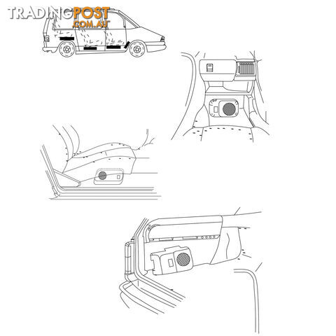 Car Sub Woofer Amplifier Speakers w/ Inbuilt Amp Cables