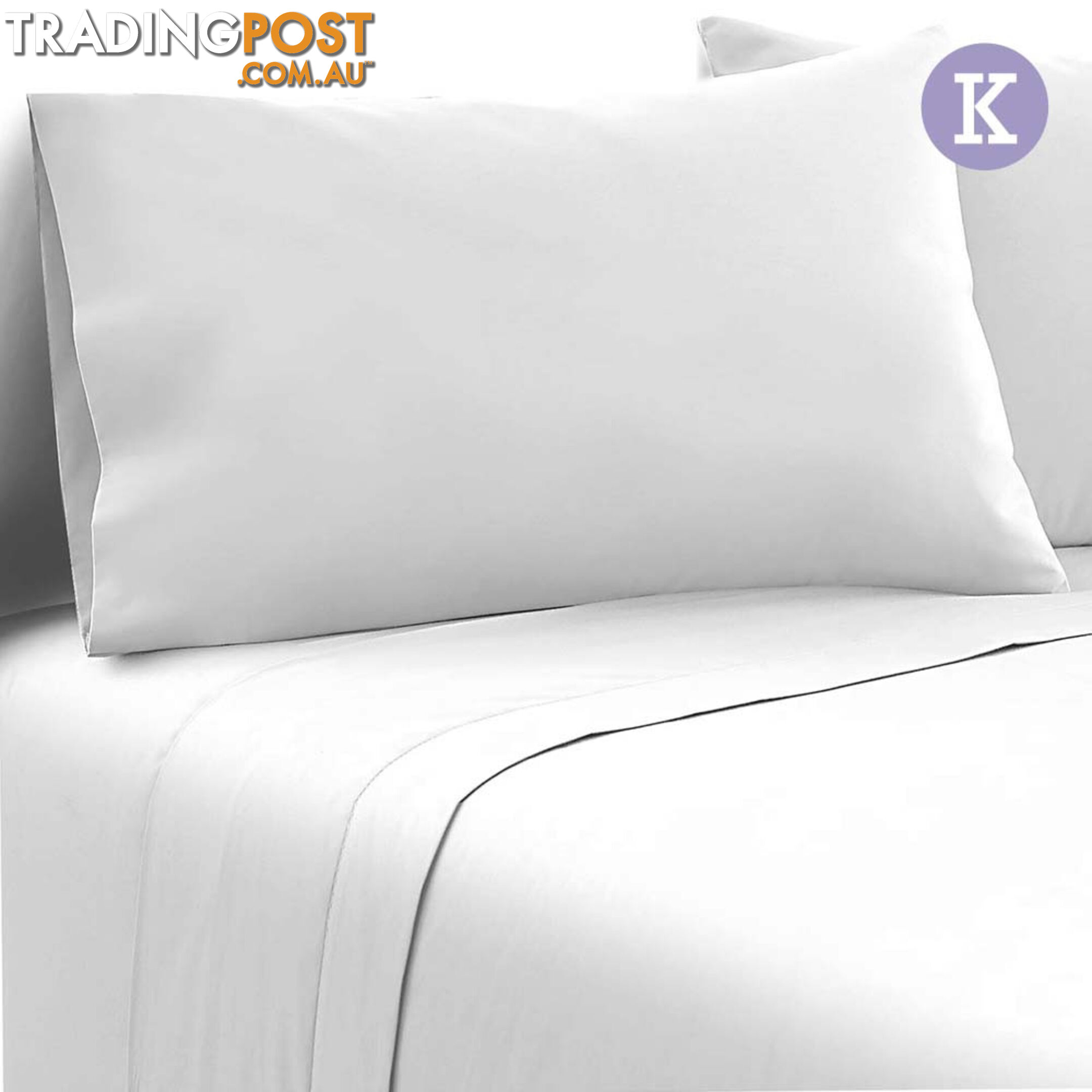 4 Piece Microfibre Sheet Set King  White