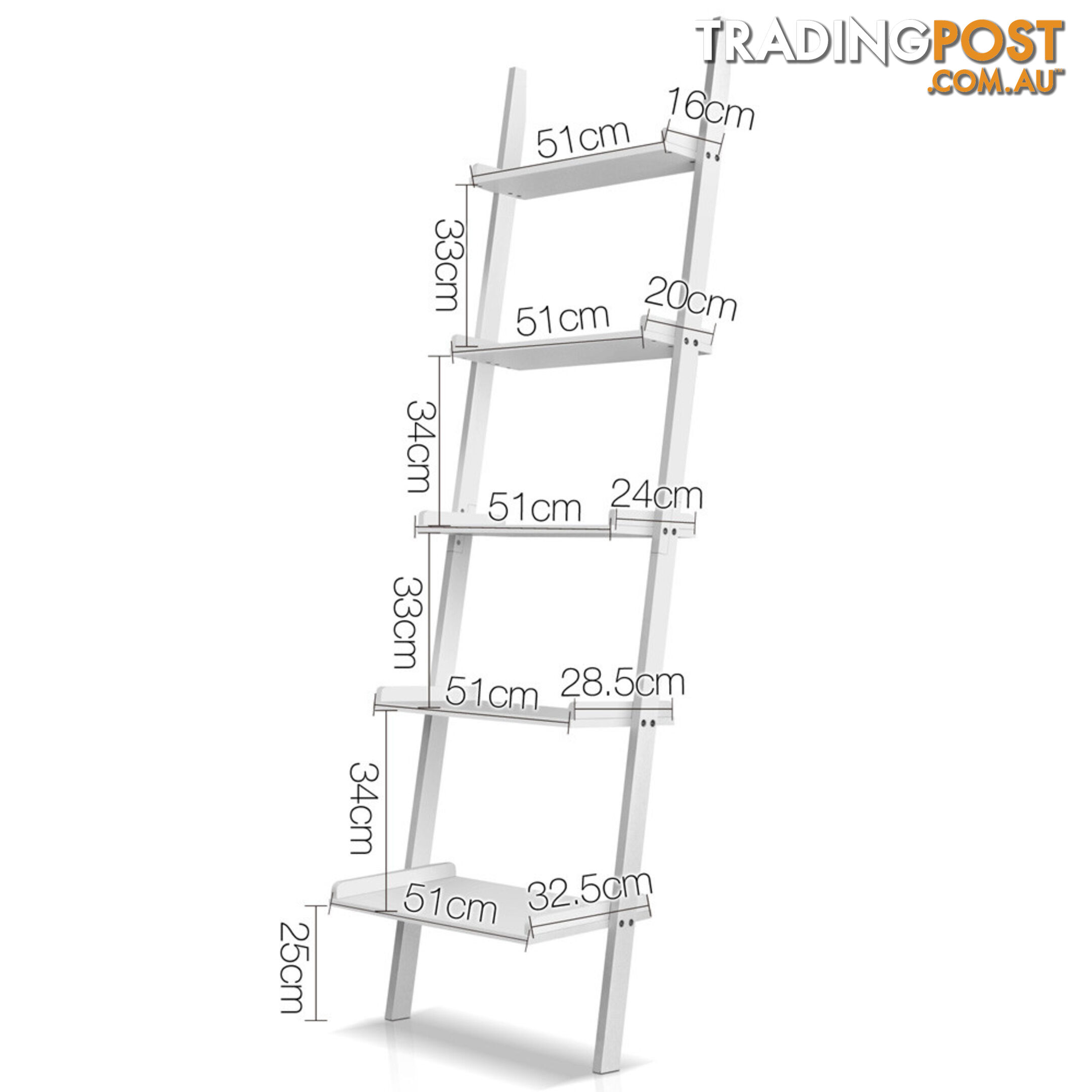 5 Tier Wall Ladder Shelf