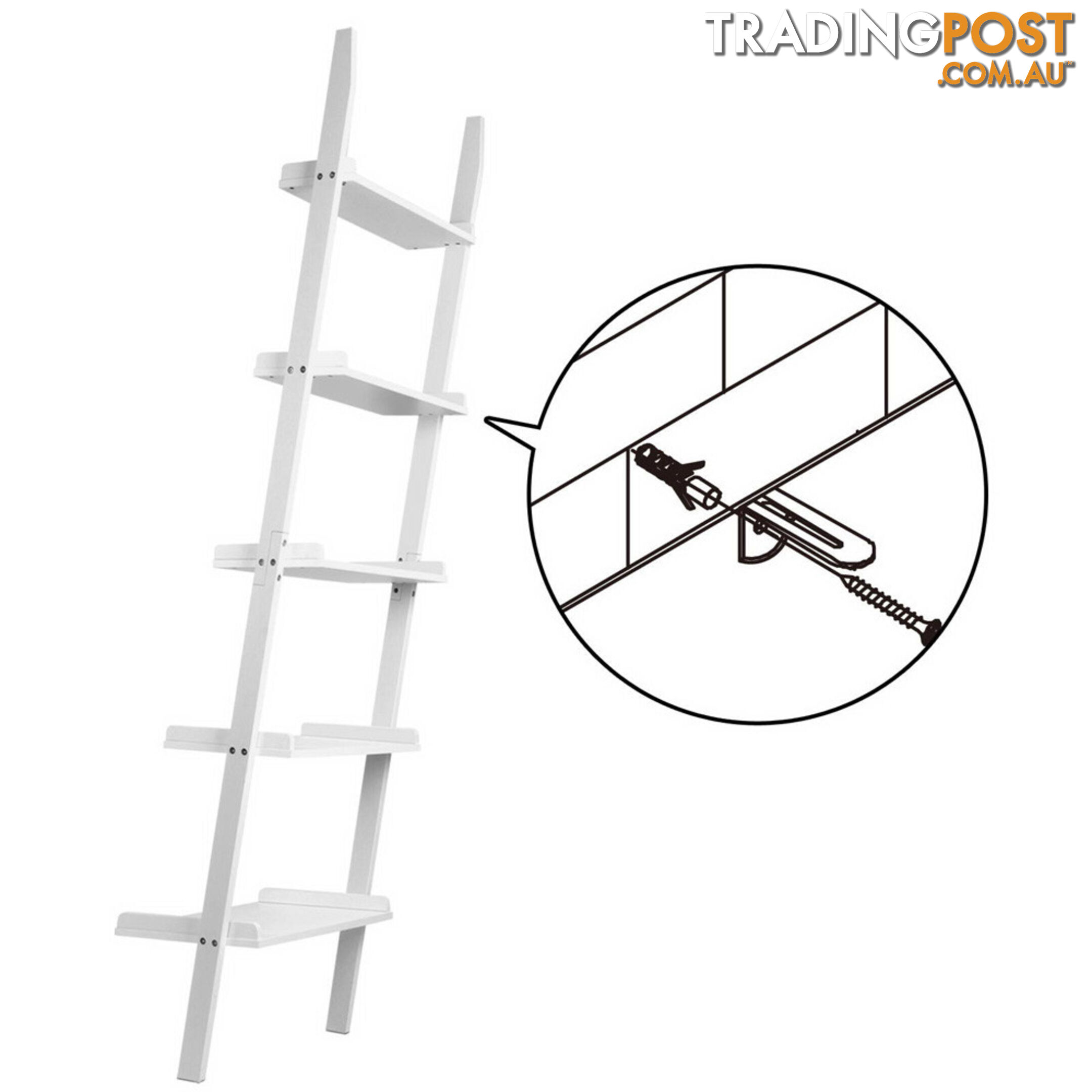 5 Tier Wall Ladder Shelf