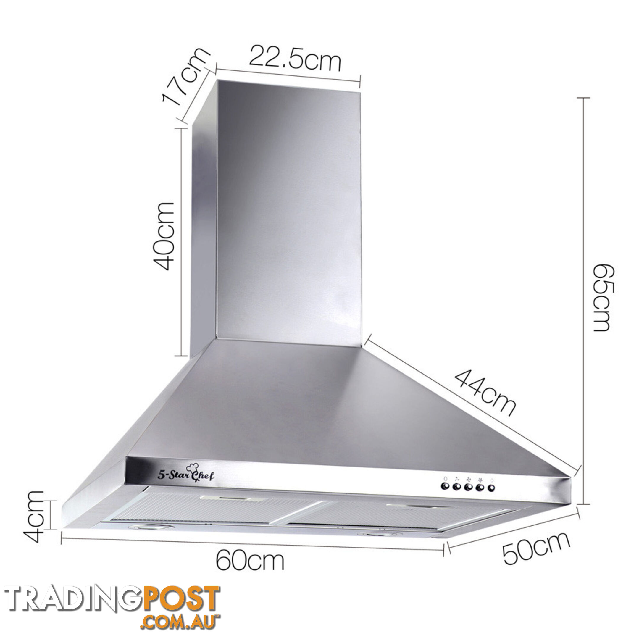 600mm Wide Stainless Steel Rangehood