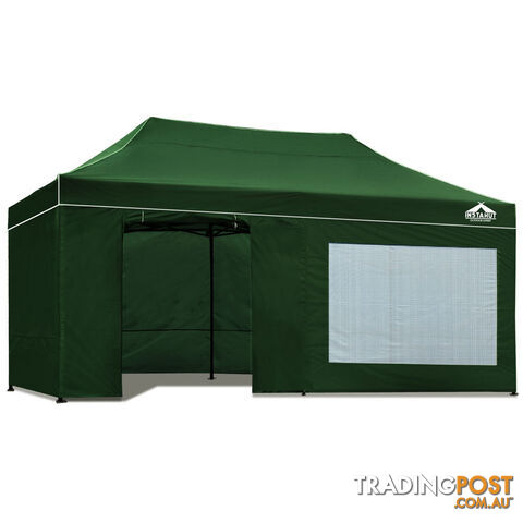 3x6 Pop Up Gazebo Hut with Sandbags Green