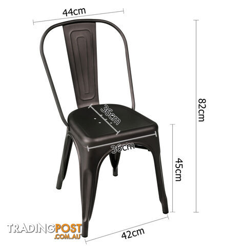 Set of 4 Replica Tolix Dining Metal Chair Gloss Black