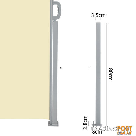 Retractable Side Awning Shade 180cm Black - photo 3 of 7