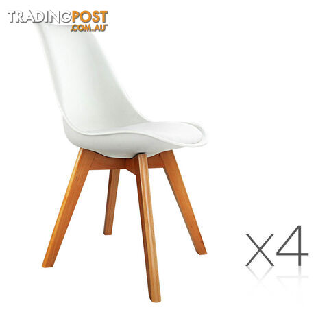 Set of 4 Dining Chair White