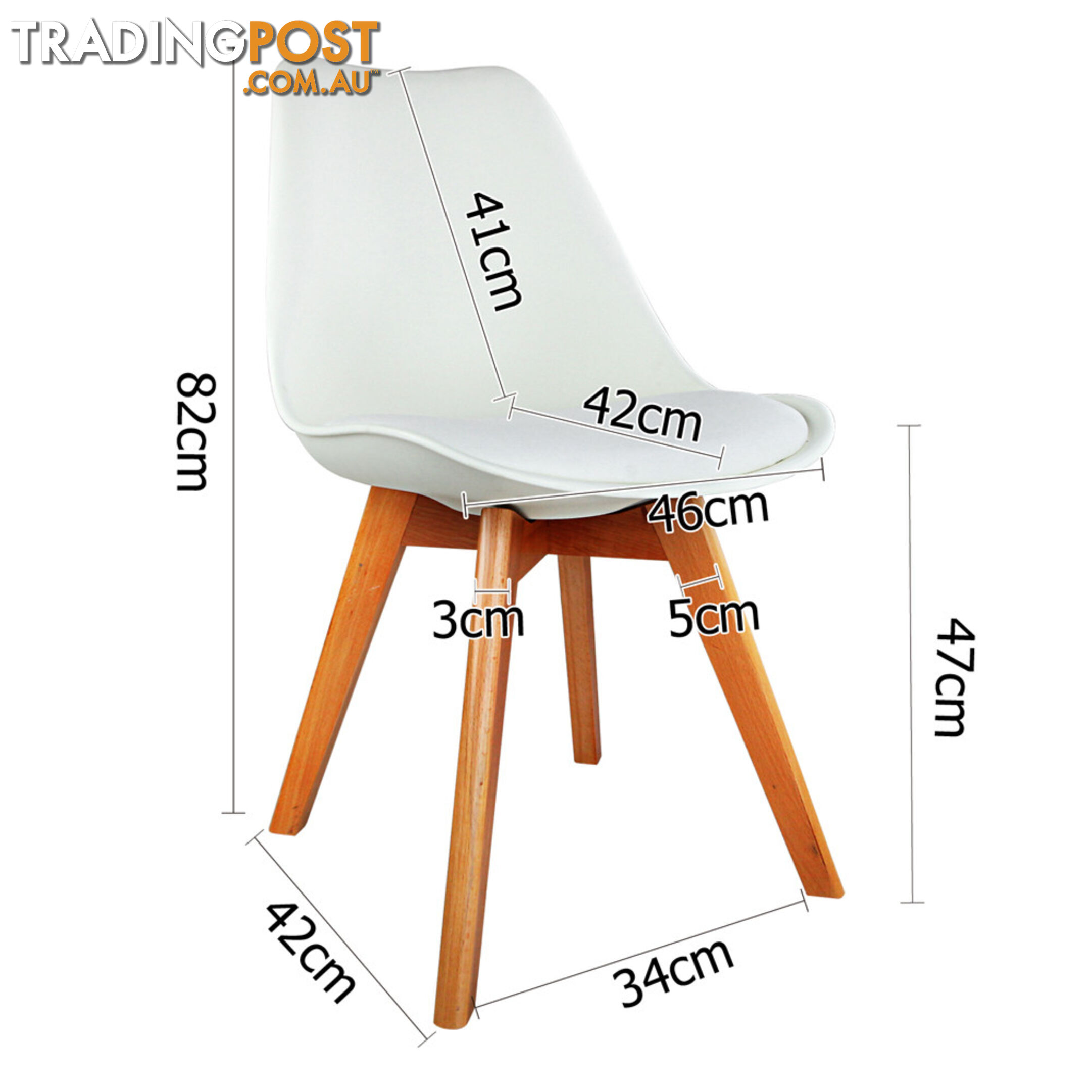 Set of 4 Dining Chair White