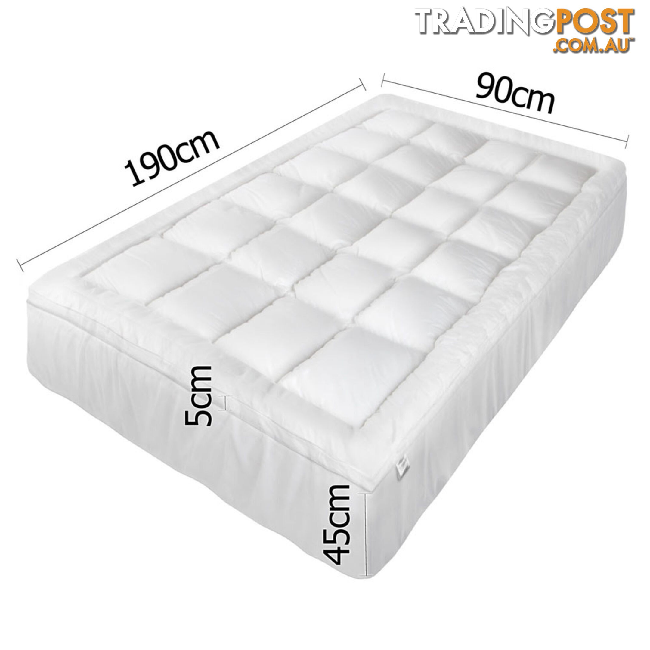 Pillowtop Mattress Topper Memory Resistant Protector Pad Cover Single