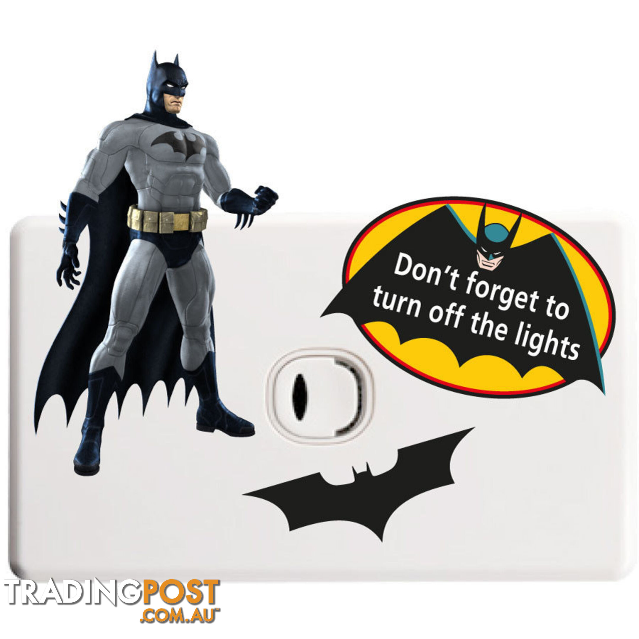 Batman Light Switch Sticker - Totally Movable and Reusable