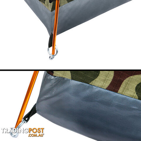 Double Camping Canvas Swag Tent Green Camouflage w/ Bag