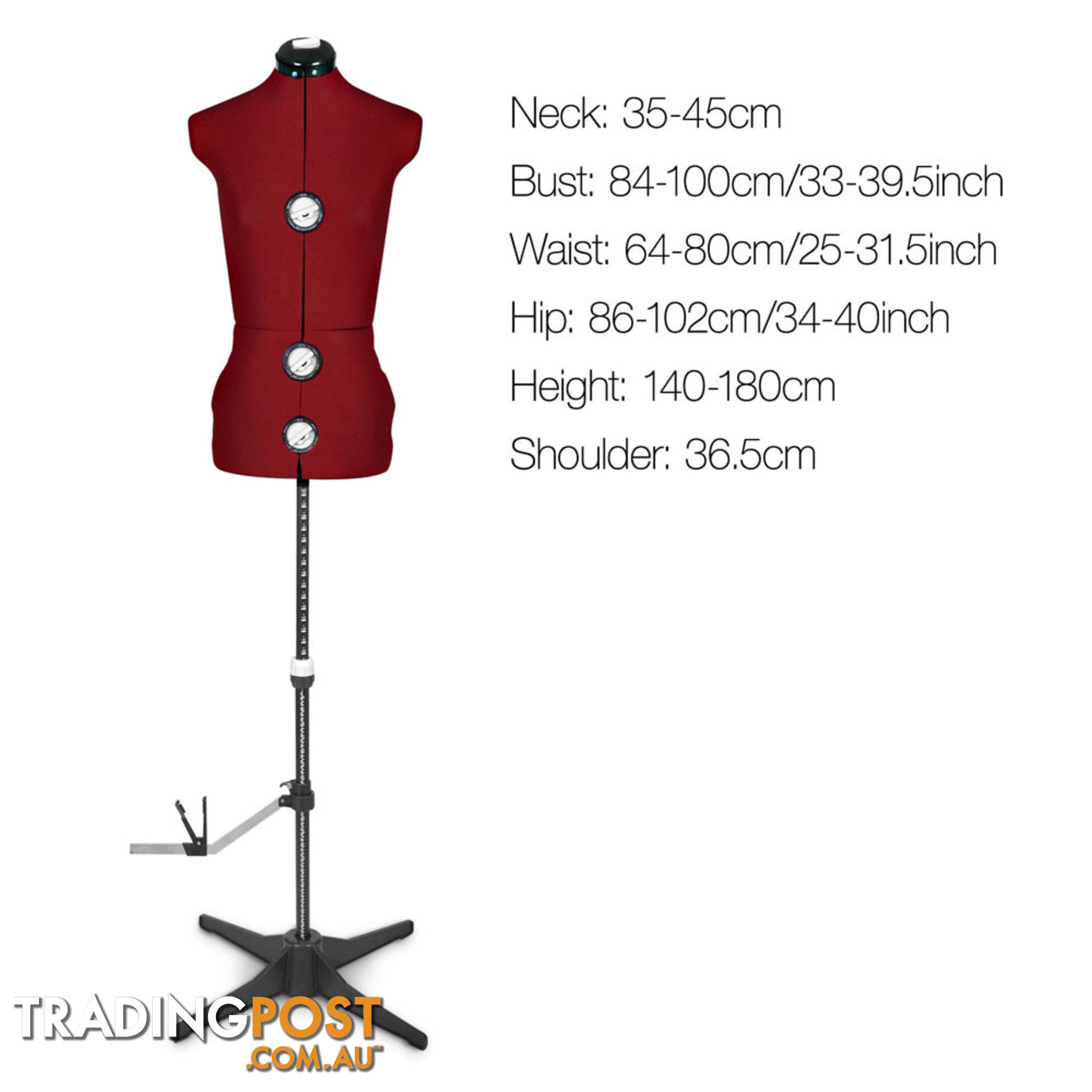 Adjustable Dressmaking Mannequin SZ8-14 - Wine