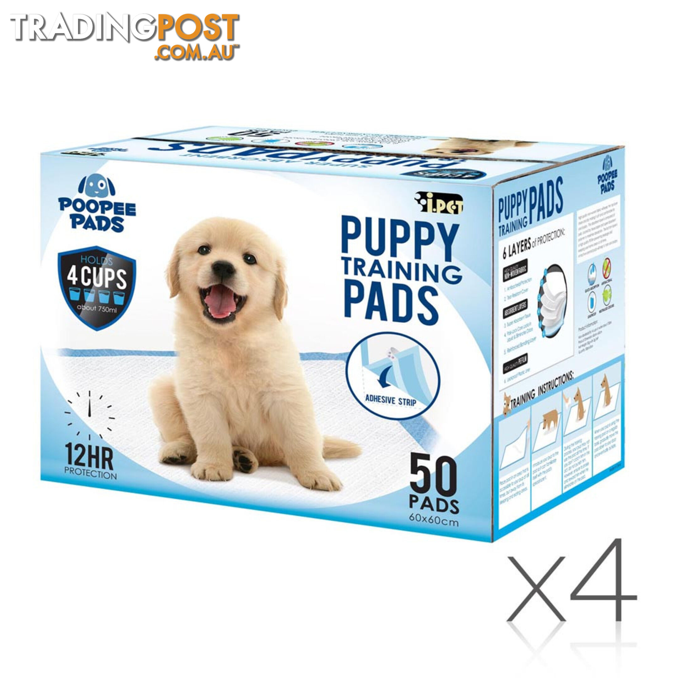 200 Puppy Pet Dog Toilet Training Pads Blue