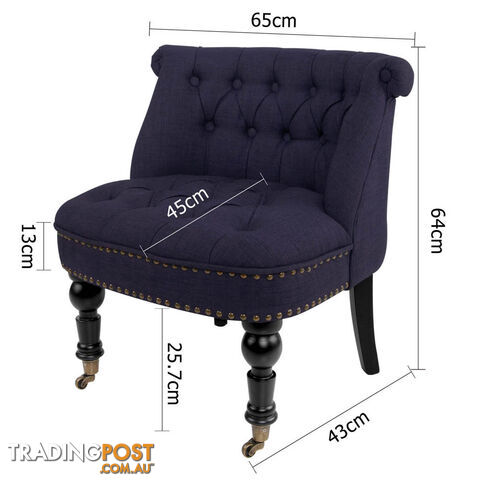 Lorraine Chair French Provincial Linen Fabric Sofa Dark Purple