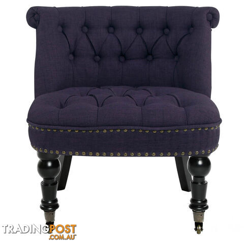 Lorraine Chair French Provincial Linen Fabric Sofa Dark Purple