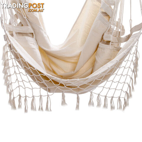 Creamy White Hanging Hammock Chair