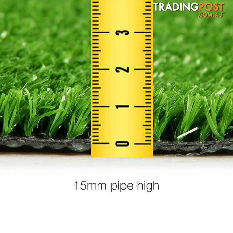 Artificial Grass 10 SQM Polypropylene Lawn Flooring 15mm Green