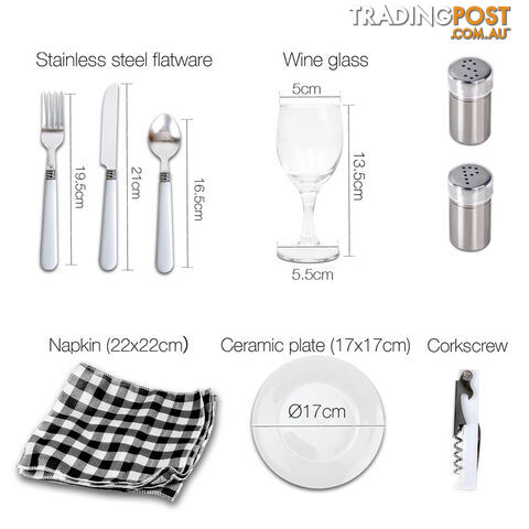 4 Person Picnic Basket Set with Blanket Black - photo 3 of 10