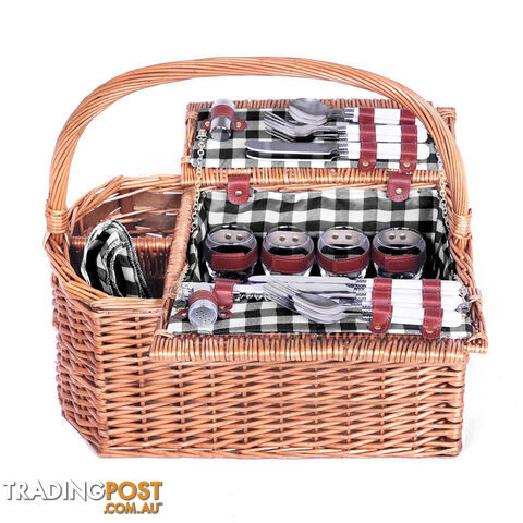 4 Person Picnic Basket Set with Blanket Black - photo 5 of 10