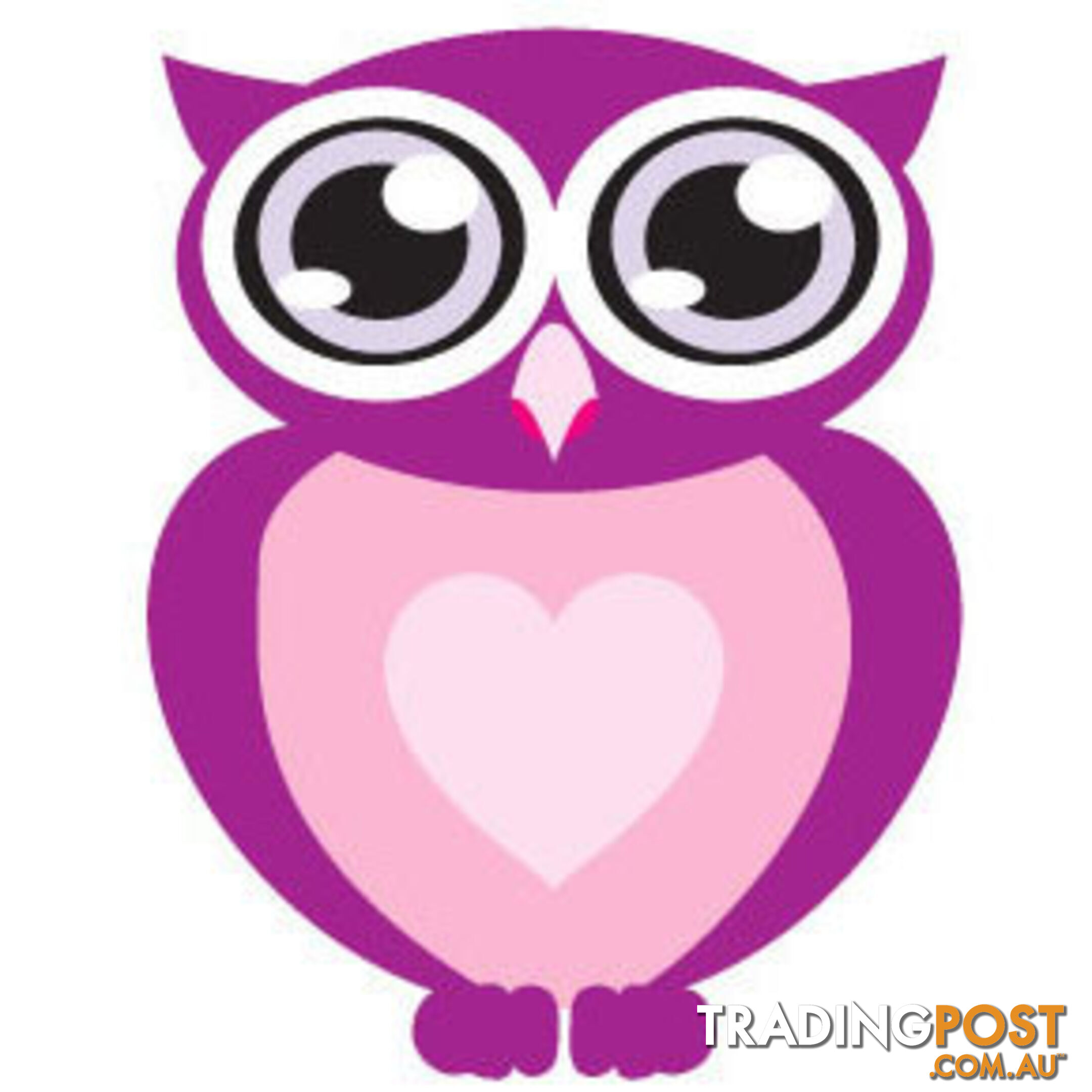 10 X Purple owl with big eyes Wall Sticker - Totally Movable