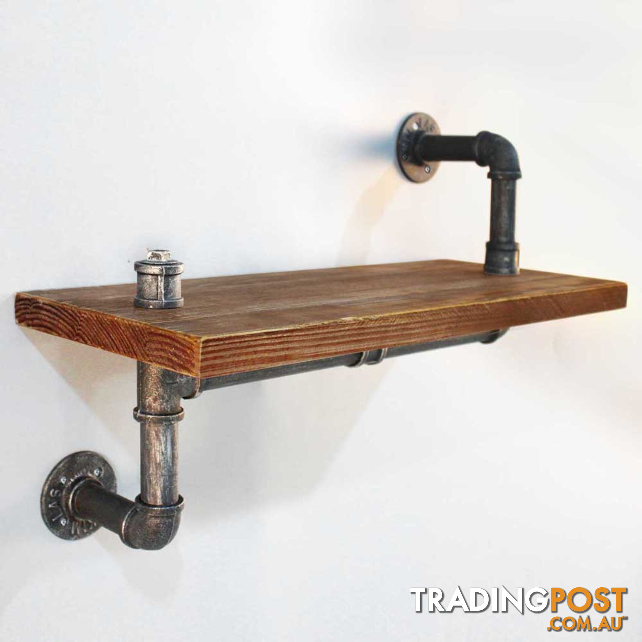 Rustic Industrial DIY Floating Pipe Shelf