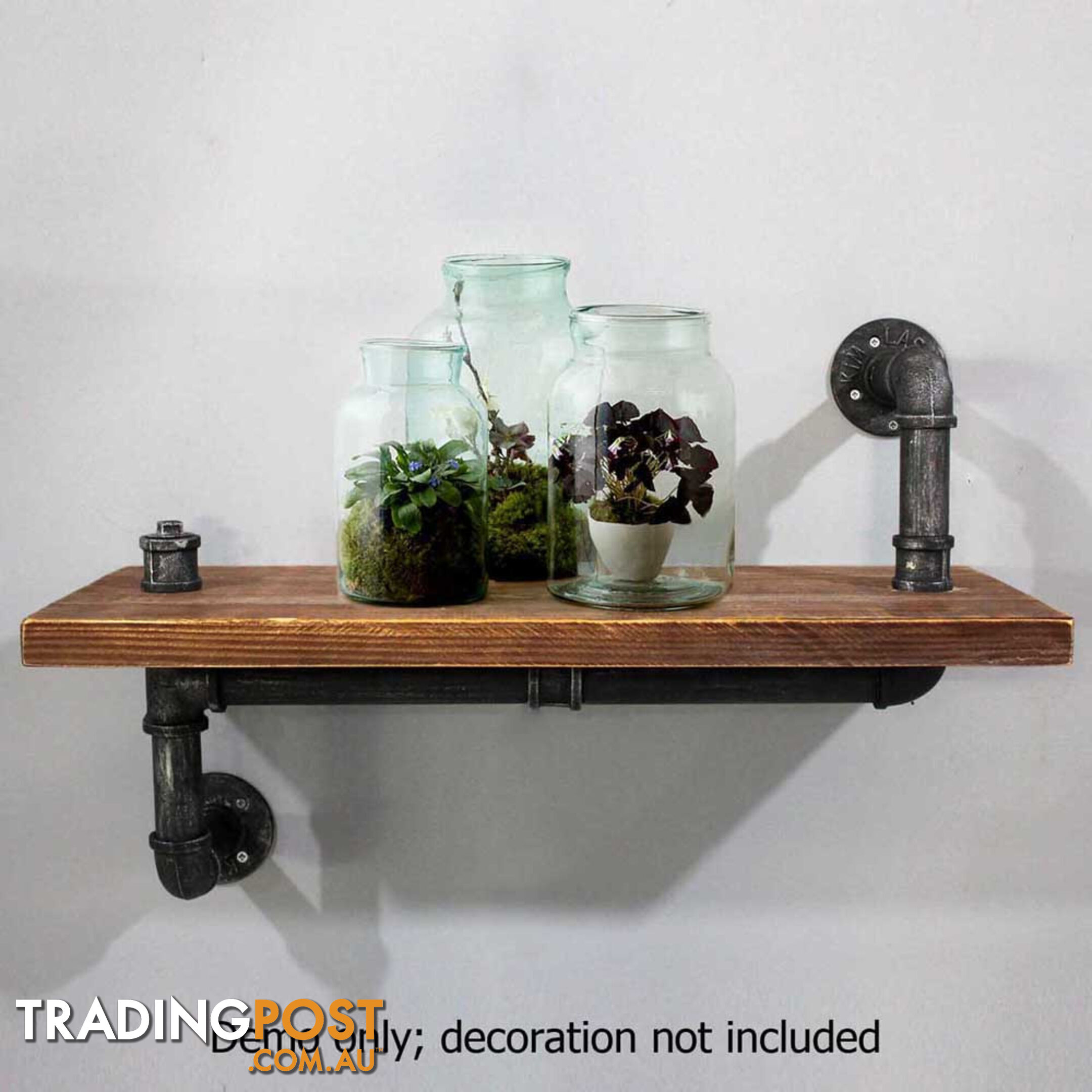 Rustic Industrial DIY Floating Pipe Shelf