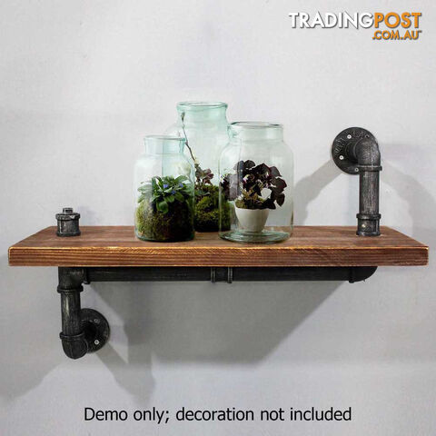 Rustic Industrial DIY Floating Pipe Shelf