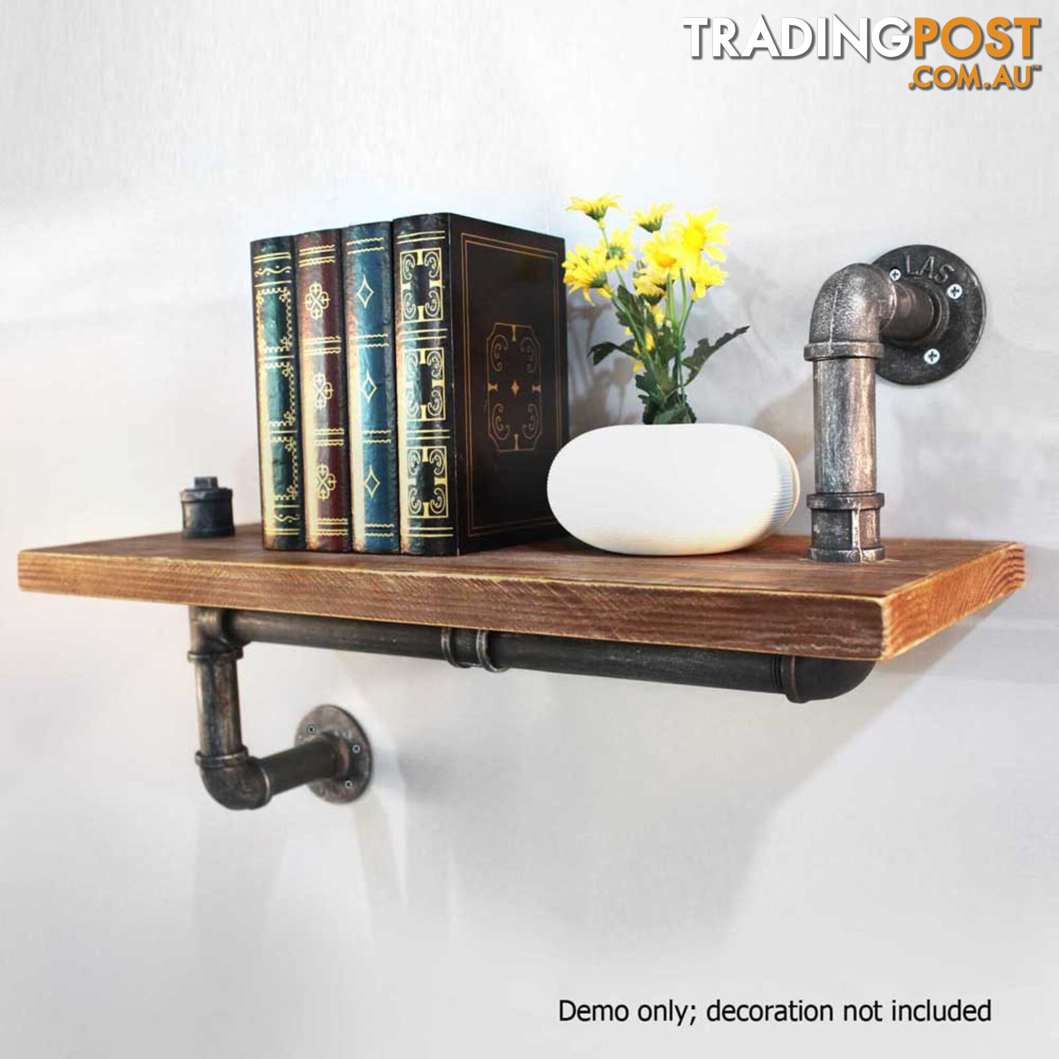 Rustic Industrial DIY Floating Pipe Shelf