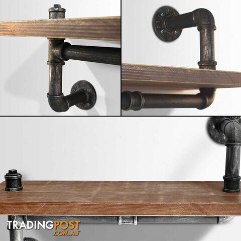 Rustic Industrial DIY Floating Pipe Shelf