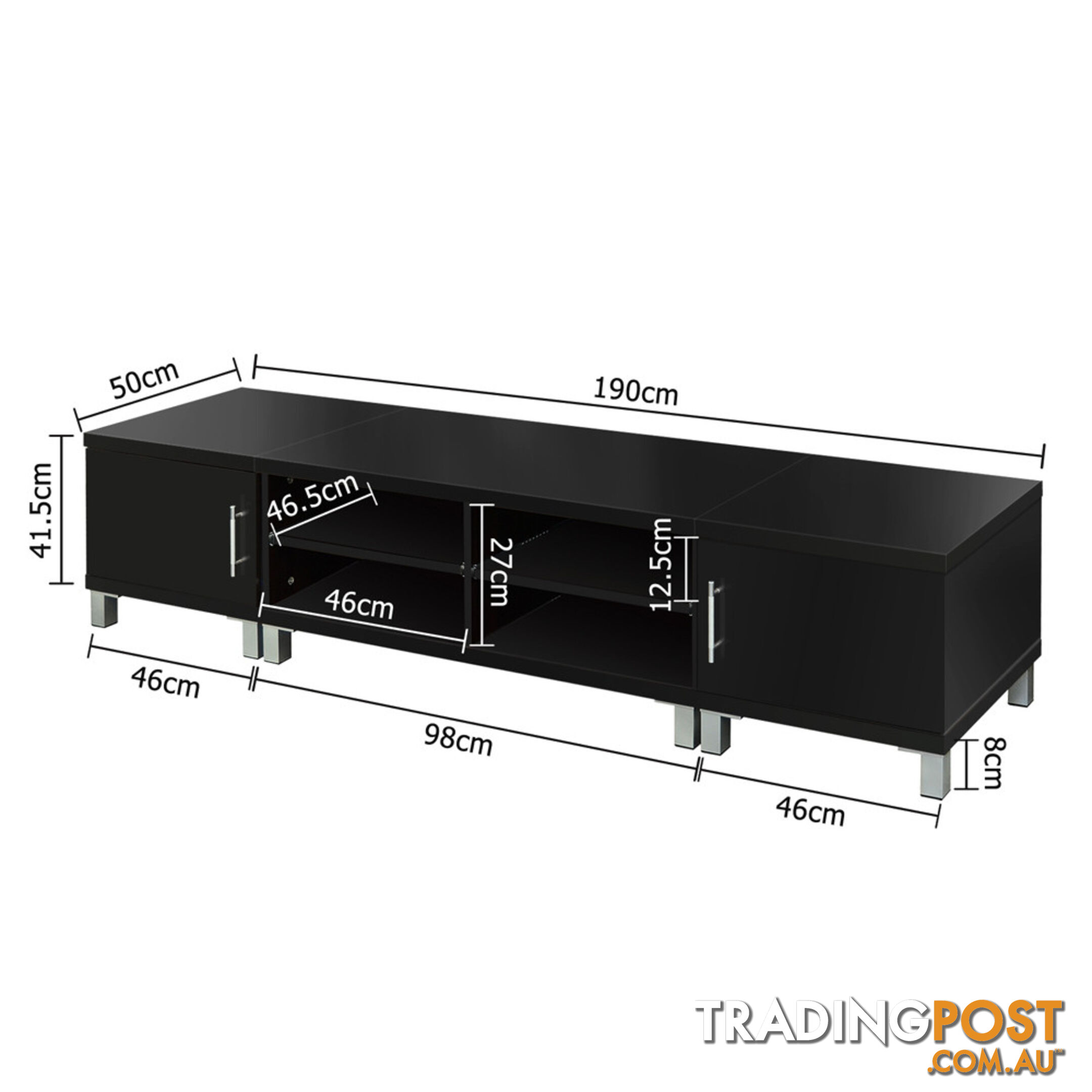 TV Stand Entertainment Unit Lowline Cabinet Drawer White