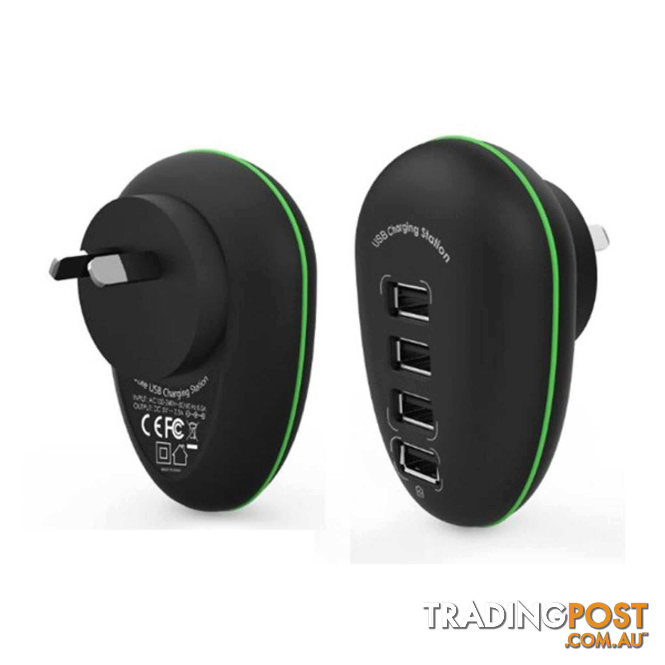 Portable 4 Port USB Charge Station including a 2.4A Fast-charging Port
