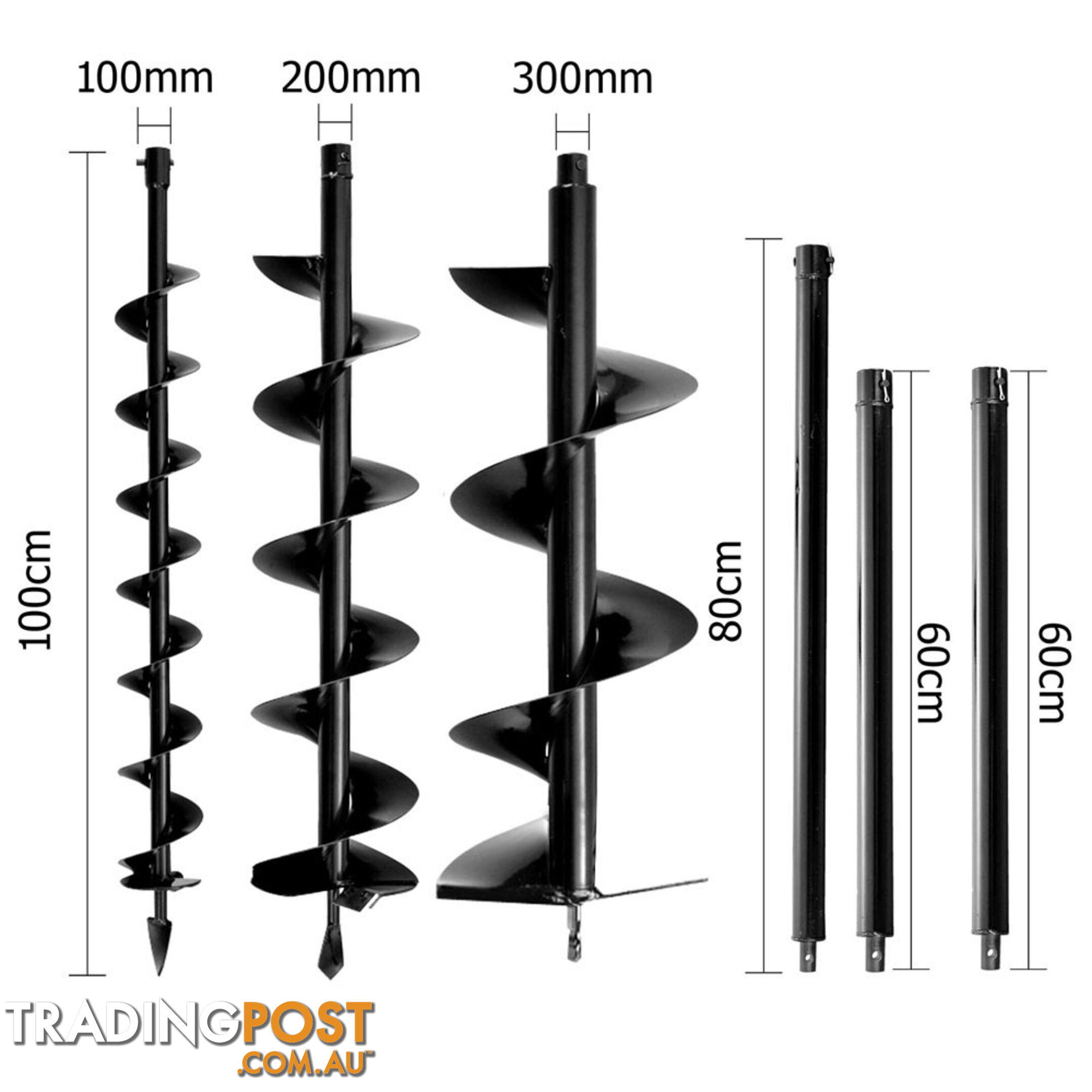 88cc Petrol Post Hole Digger Earth Auger Drill Kit Set