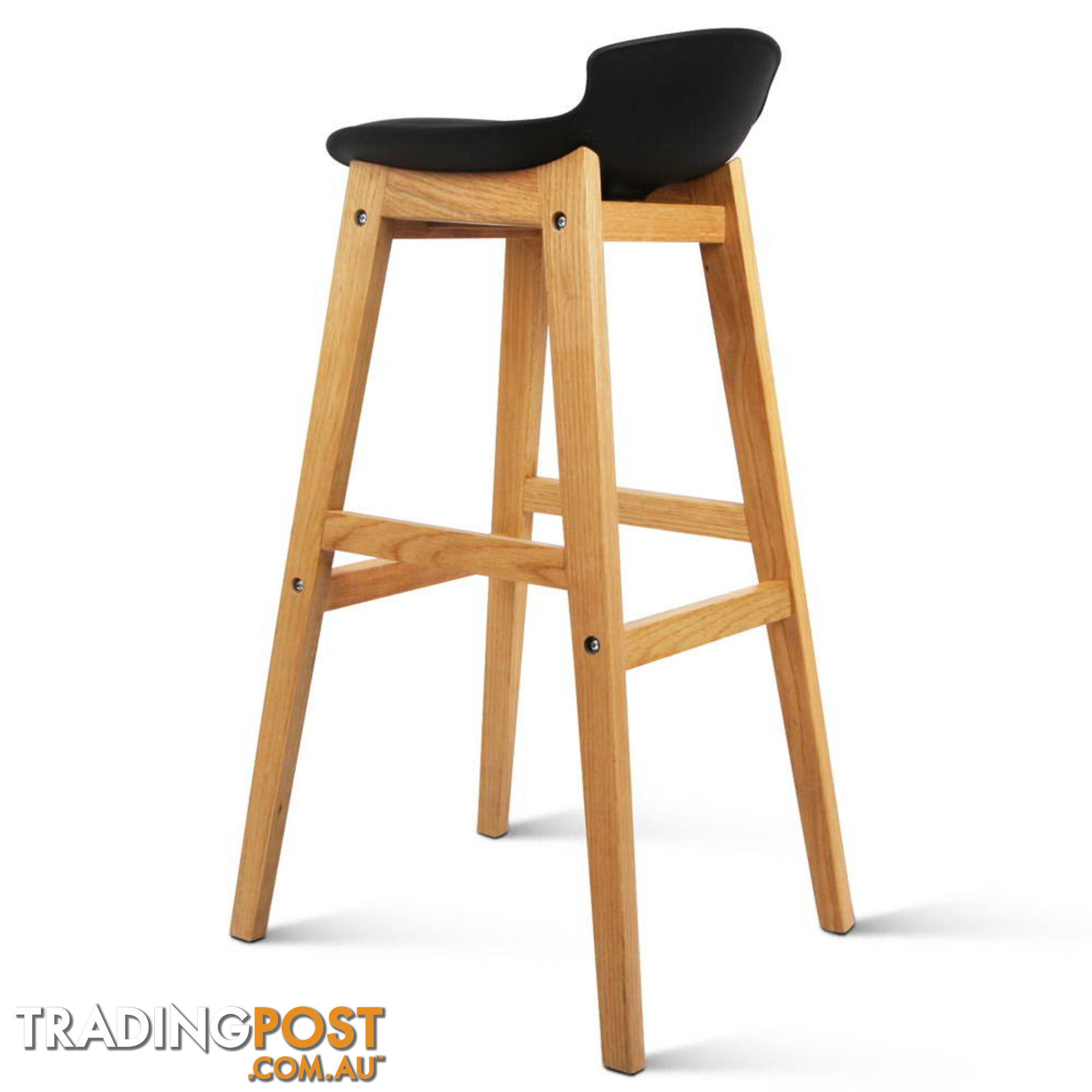 Set of 2 High Seat Back Barstools Black