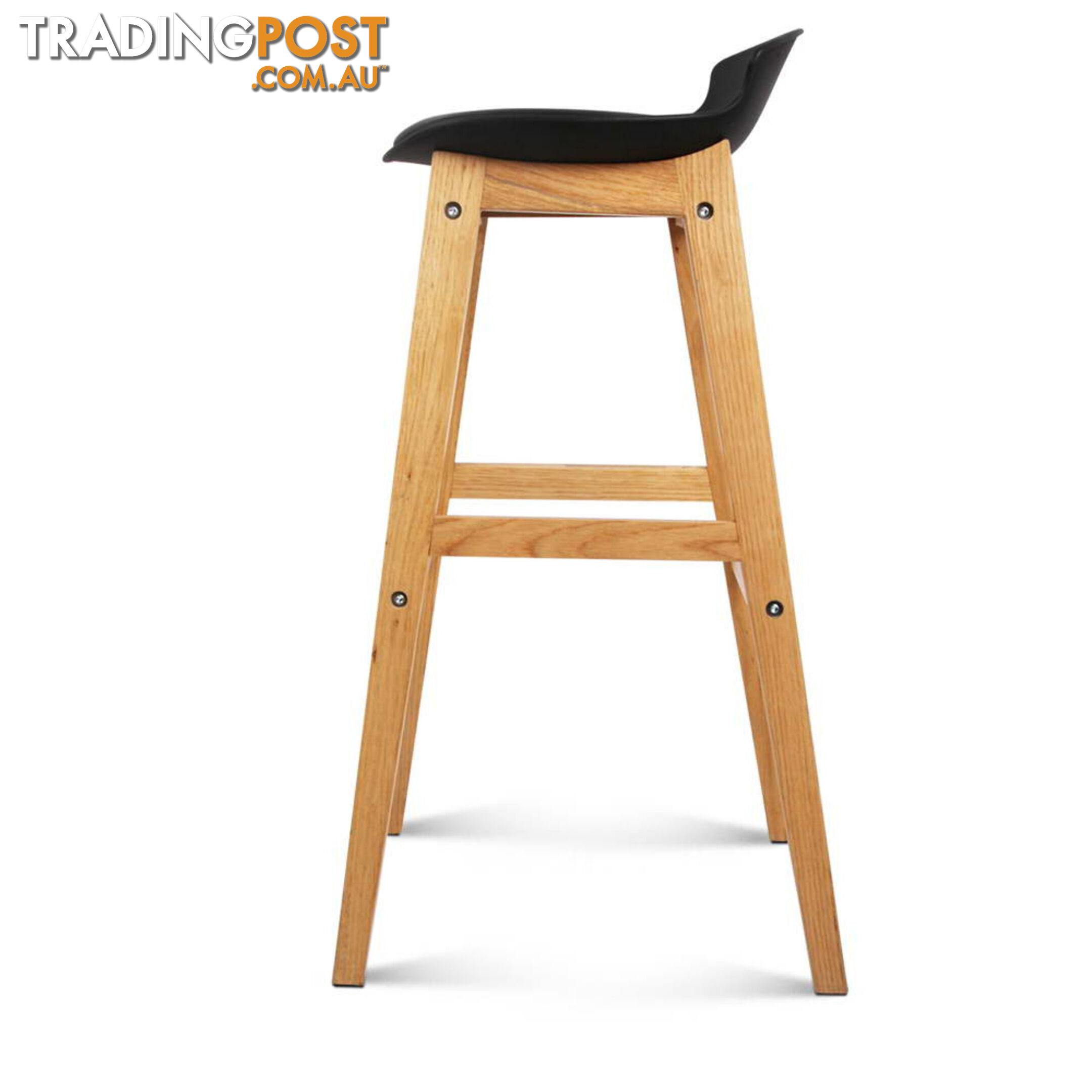 Set of 2 High Seat Back Barstools Black