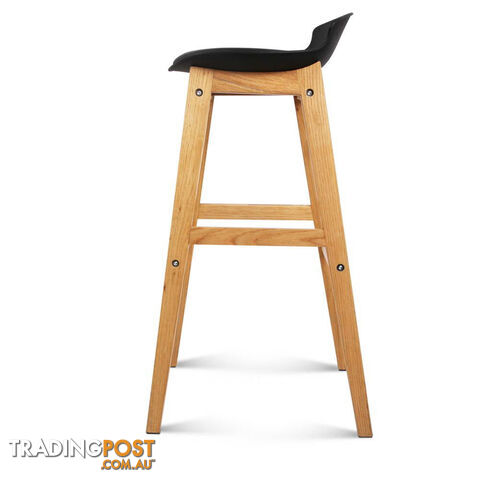 Set of 2 High Seat Back Barstools Black