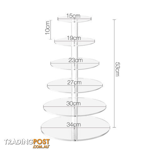 6 Tier Clear Acrylic Cake Stand 53CM