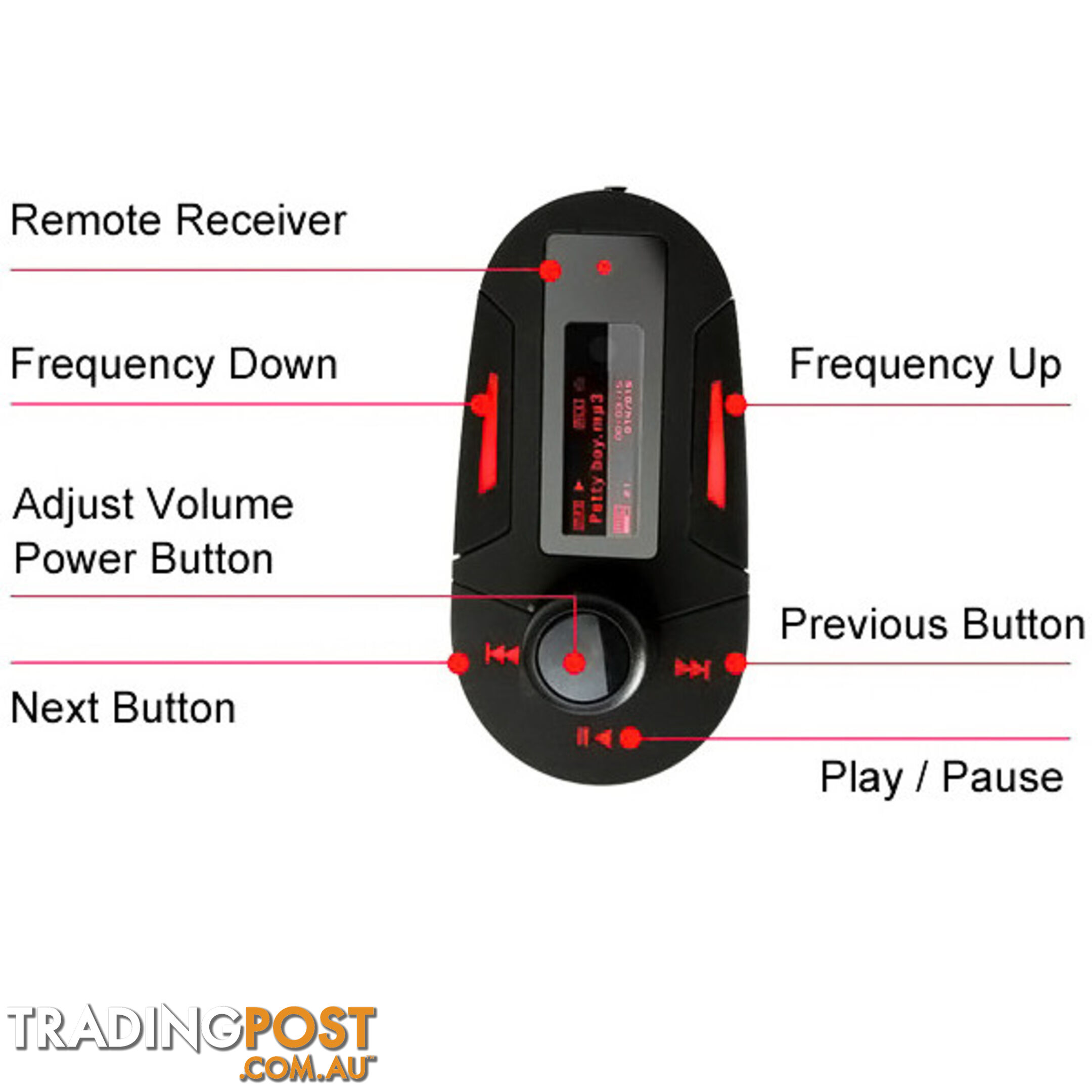 Car MP3 Player Wireless FM Transmitter With USB SD MMC Slot Perfect High Quality Stereo with USB Port Black