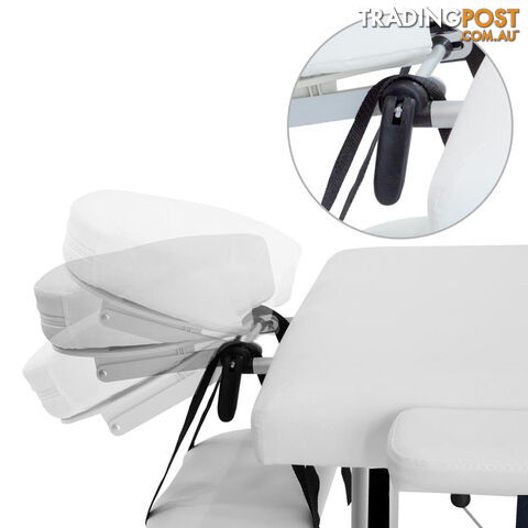 Portable Aluminium 3 Fold Massage Table Chair Bed White 60cm