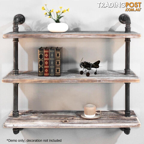 Rustic Industrial DIY Floating Pipe Shelf