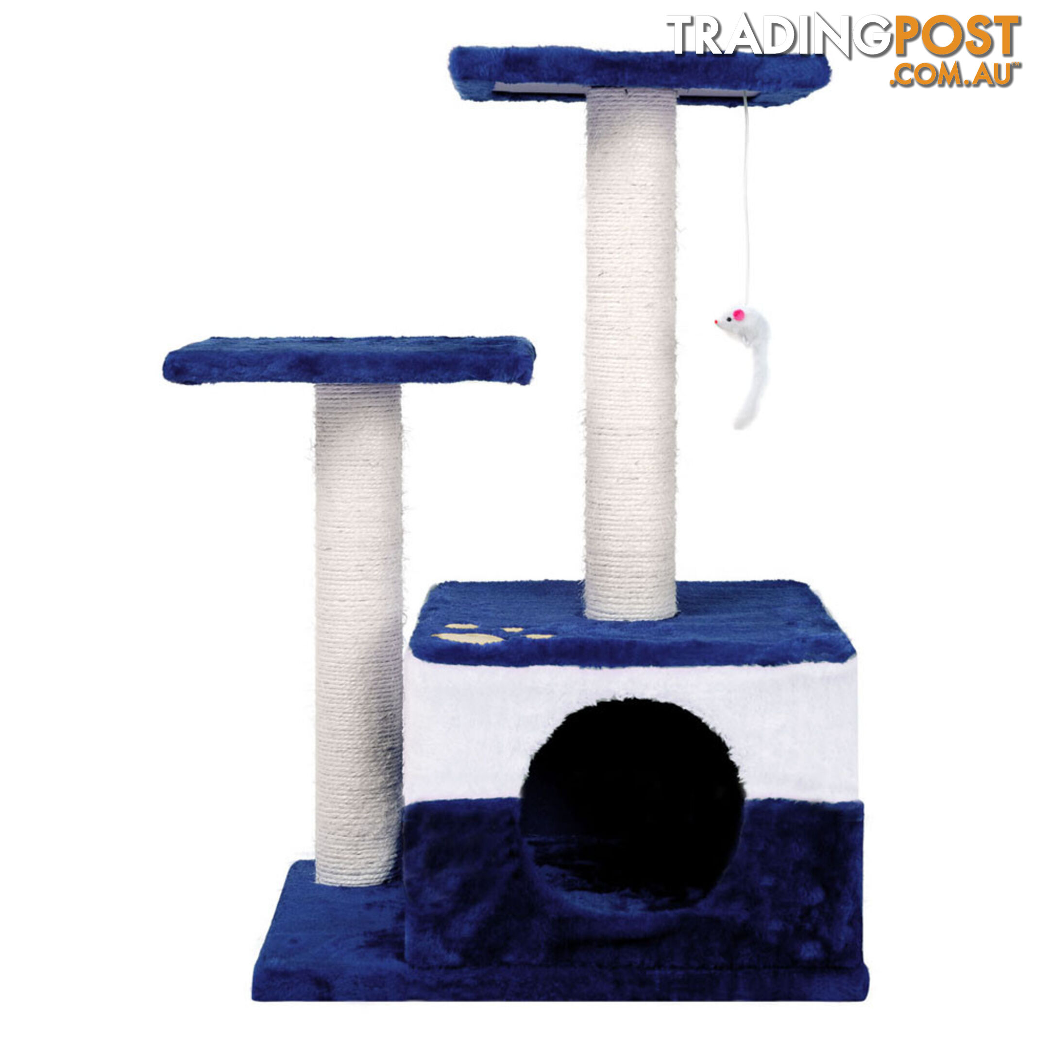 Cat Scratching Poles Post Furniture Tree House Blue