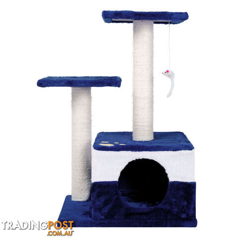Cat Scratching Poles Post Furniture Tree House Blue