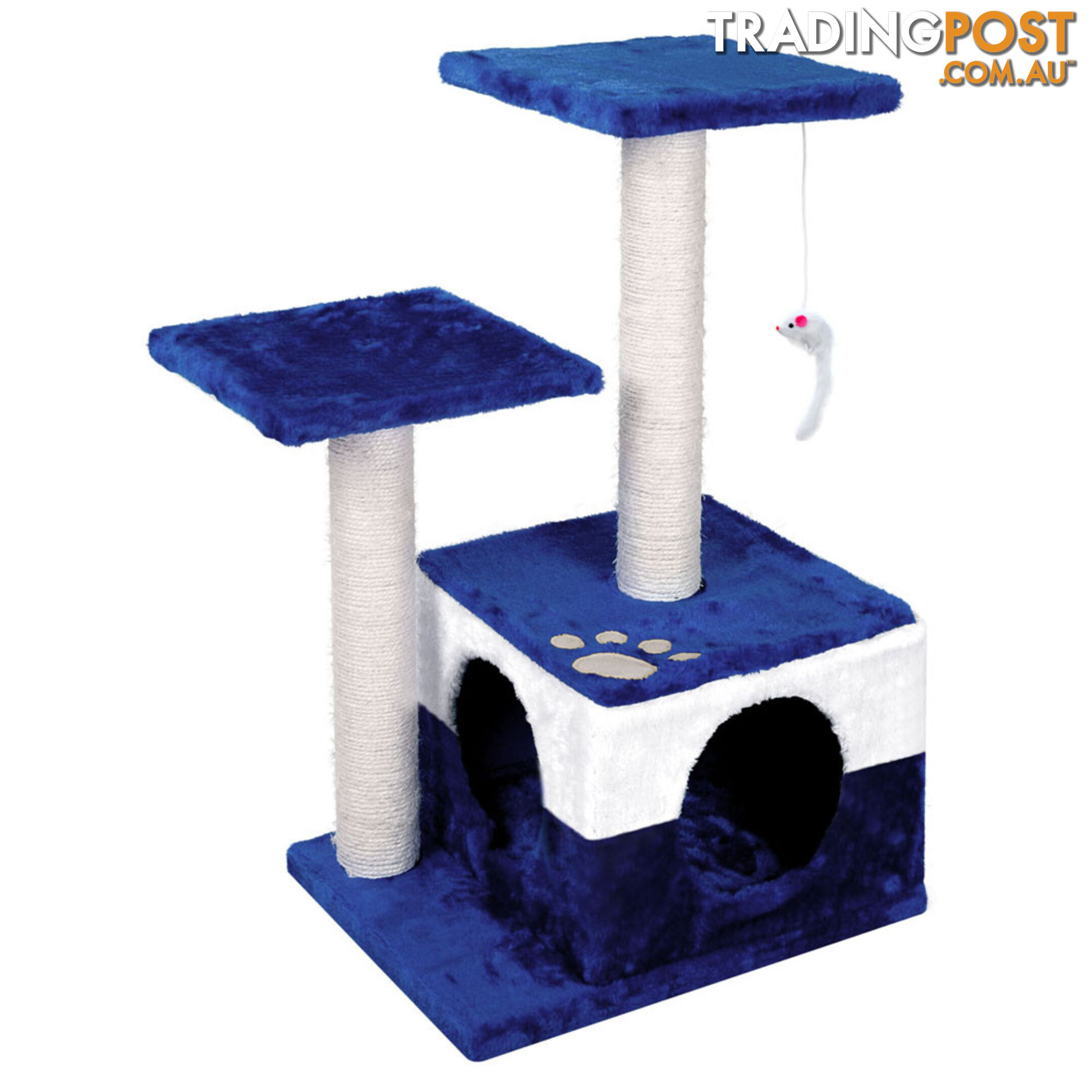 Cat Scratching Poles Post Furniture Tree House Blue