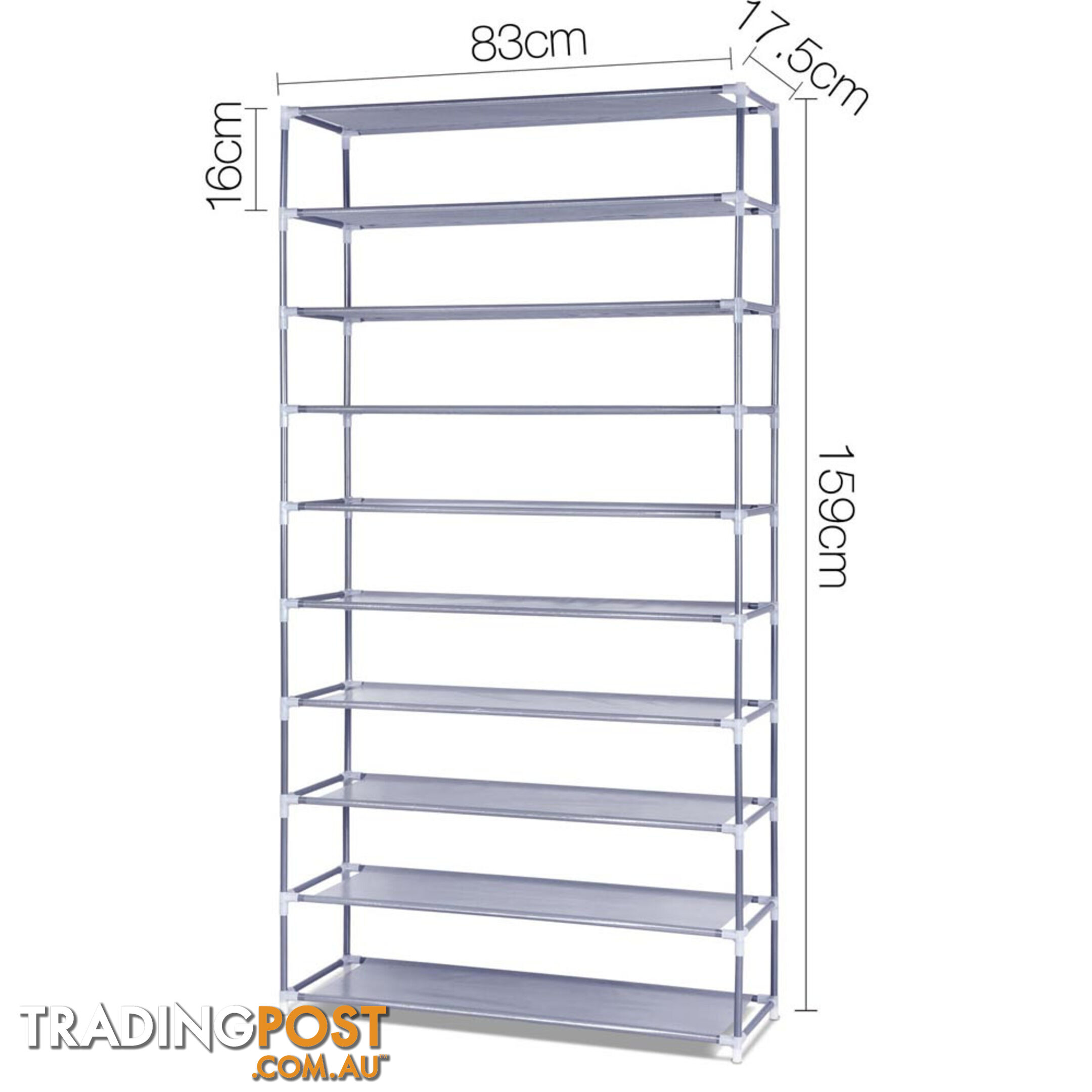 10 Tiers Stackable Shoe Storage Rack  159cm