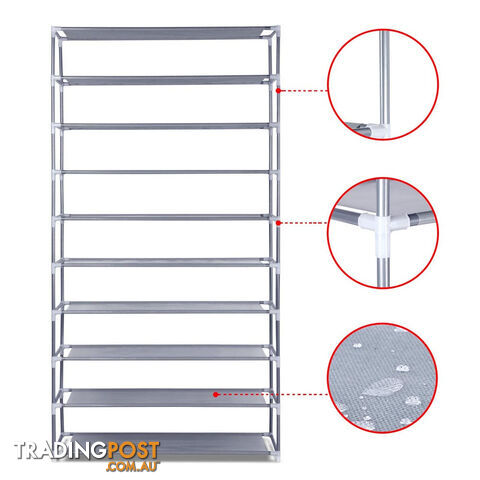 10 Tiers Stackable Shoe Storage Rack  159cm