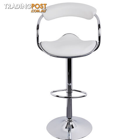 Set of 2 PU Leather Kitchen Bar Stool White